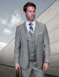 Statement Men's Outlet 100% Wool 3 Piece Suit -  Tone on Tone Plaid