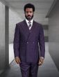 Eggplant Men's Fashion Wool Double Breasted Suit