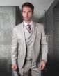 Statement Men's Outlet 3 Piece 100% Wool Fashion Suit - Soft Textured Solid