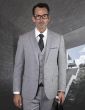 Statement Men's Outlet 3 Piece 100% Wool Executive Suit - Slim Fit
