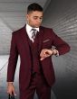 Statement Men's Outlet 3 Piece 100% Wool Suit - Solid Color 