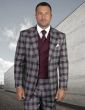 Statement Men's 100% Wool 3 Piece Suit - Overlapping Patterns