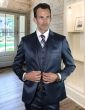 Statement Men's 3 Piece Unique Fashion Suit - Sharkskin