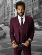 Statement Men's 3 Piece Wool Blend Outlet Suit - Solid Colors
