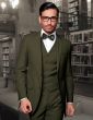 Statement Men's 3 Piece Wool Blend Outlet Suit - Solid Colors