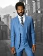 Statement Men's 3 Piece Slim Fit Wool Blend Suit - Stylish Solid Colors
