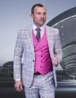 Statement Men's 100% Wool 3 Piece Suit - Electric Stripes