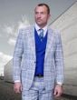 Statement Men's 100% Wool 3 Piece Suit - Electric Stripes