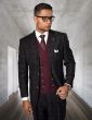 Statement Men's Outlet 3 Piece 100% Wool Modern Fit Suit - Bold Accent Color