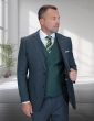 Statement Men's 3 Piece 100% Wool Modern Fit Suit - Double Breasted Vest