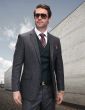 Statement Men's 3 Piece 100% Wool Fashion Suit - Contrast Colors