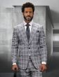 Statement Men's Outlet 2 Piece 100% Wool Fashion Suit - Wide Peak Lapel