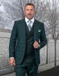 Statement Men's 100% Wool 3 Piece Suit - Tone on Tone Windowpane