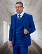 Statement Men's 100% Wool 3 Piece Suit - Tone on Tone Windowpane