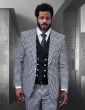 Statement Men's 100% Wool 3 Piece Suit - Checkered Plaid