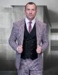 Statement Men's 100% Wool 3 Piece Suit - Checkered Plaid