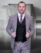 Statement Men's Outlet 100% Wool 3 Piece Suit - Checkered Plaid