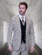 Statement Men's 100% Wool 3 Piece Suit - Checkered Plaid