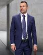 Statement Men's 2 Piece Big and Tall 100% Wool Fashion Suit - Textured Plaid