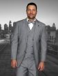 Statement Men's 3 Piece Wool Outlet Suit - Elegant Solid