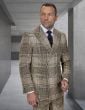 Statement Men's 2 Piece 100% Wool Modern Fit Double Breasted Suit - Plaid Pattern