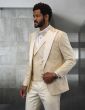 Statement Men's 3 Piece Unique Fashion Suit - Textured Zigzag