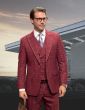 Statement Men's Outlet 100% Wool 3 Piece Suit - Luxurious Windowpane