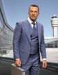 Statement Men's 100% Wool 3 Piece Suit - Luxurious Windowpane