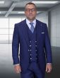 Sapphire Blue Big and Tall Suits for Gents Mens Formal Wear Peak Lapel Suit Jacket