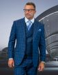Statement Men's 100% Wool 3 Piece Suit - Two Tone