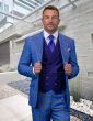Statement Men's 100% Wool 3 Piece Suit - Eagle Eye Buttons