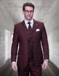 Statement Men's 3 Piece 100% Wool Modern Fit Suit - Fashion Plaid