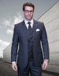 Statement Men's 3 Piece 100% Wool Modern Fit Suit - Fashion Plaid