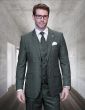 Statement Men's 3 Piece 100% Wool Modern Fit Suit - Fashion Plaid