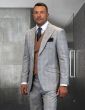 Statement Men's 100% Wool 3 Piece Suit - Stylish Windowpane