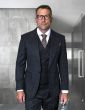 Statement Men's 3 Piece 100% Wool Fashion Suit - Unique Checker Pattern