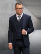 Statement Men's Outlet 3 Piece 100% Wool Fashion Suit - Light Stripes