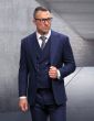 Statement Men's 3 Piece 100% Wool Fashion Suit - Light Stripes