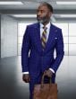 Cobalt Suit Mens 2 Piece Suits Wide Peak Lapel Suit Mens Suits