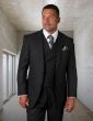 Statement Men's 3 Piece 100% Wool Fashion Suit - Windowpane