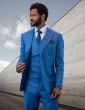 Statement Men's 100% Wool 3 Piece Suit - Light Texture