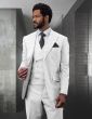Statement Men's Outlet 100% Wool 3 Piece Suit - Light Texture