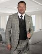 Statement Men's 100% Wool 3 Piece Suit - Fashion Windowpane