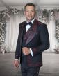 Black/Red Tuxedo Three Piece Tux for Men