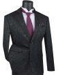 CCO Men's Outlet 2 Piece Slim Fit Suit - Stylish Accented Patterns