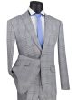 CCO Men's Outlet 2 Piece Slim Fit Suit - Accented Windowpane