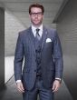 Statement Men's 100% Wool Cashmere 3 Piece Suit - Bold Windowpane