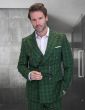 Statement Men's 100% Wool 2 Piece Suit - Double Breasted Windowpane