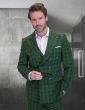 Statement Men's Outlet 100% Wool 2 Piece Suit - Double Breasted Windowpane