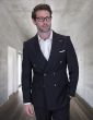 Statement Men's 100% Wool 2 Piece Double Breasted Suit - Subtle Windowpane